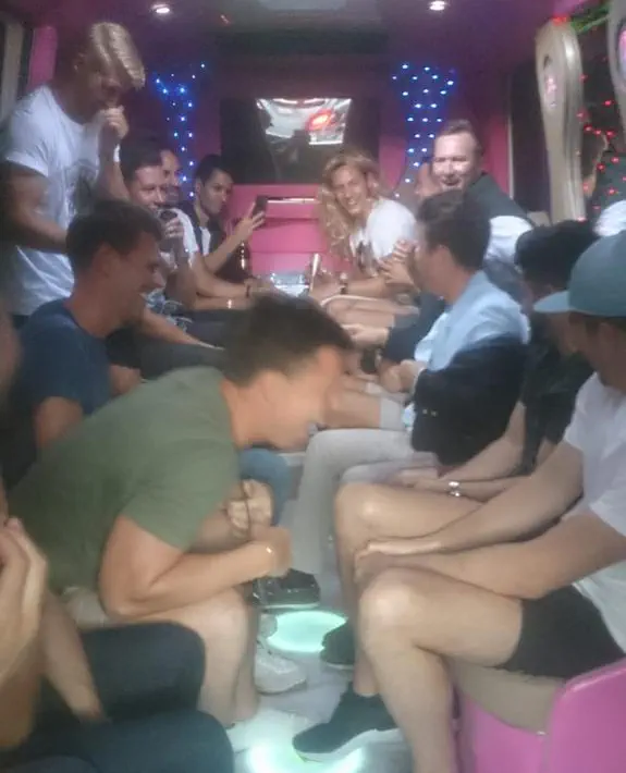 03 Stag do group in party bus, Croatia, Split